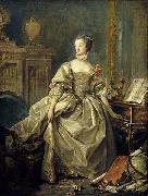 Francois Boucher Madame de Pompadour, la main sur le clavier du clavecin painting